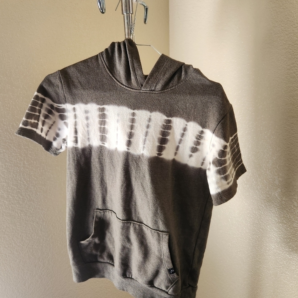 Art Class Crop Top Hoodie With Pockets Short Sleeve